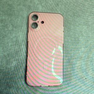 Apple Pink Phone Case with Dual Camera Cutout